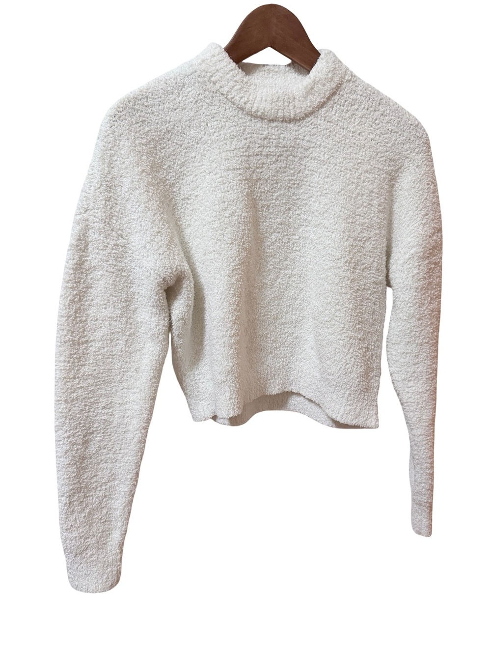 Abercrombie & Fitch Cozy Cream Mock-Neck Crop Women's Sweater